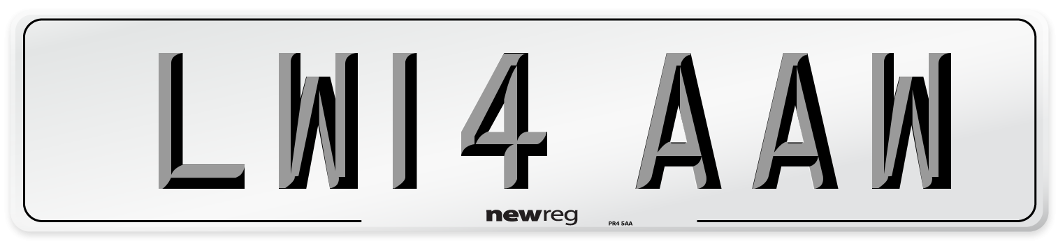 LW14 AAW Number Plate from New Reg